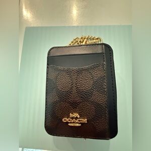 Coach zip card case in Signature Canvas